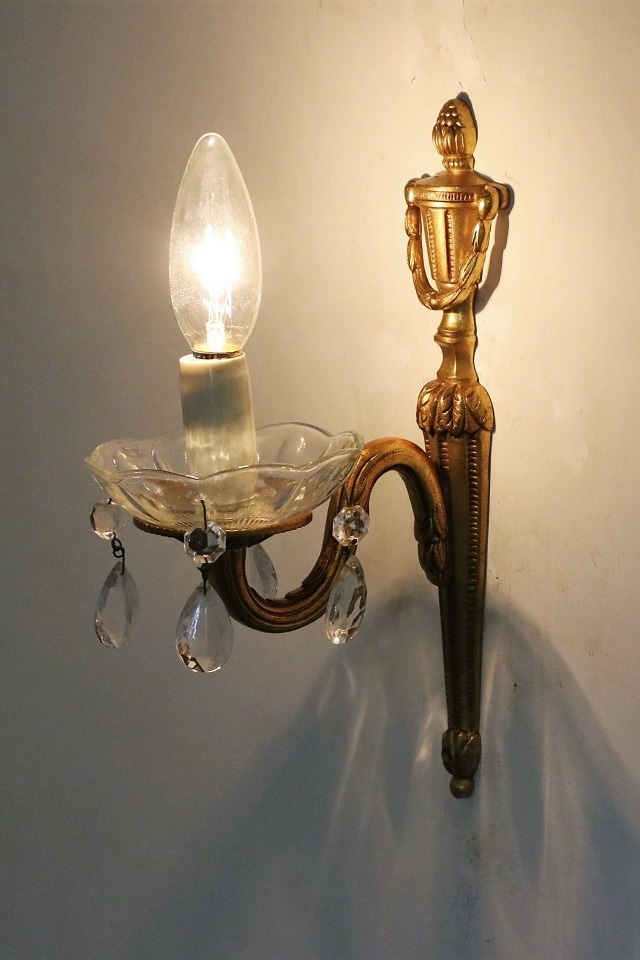 ドロップが揺れる真鍮ウォールランプ 4510 | 照明,壁付用ブラケット