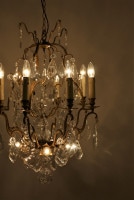 フレンチ アンティーク ターコイズ＆ビーズシャンデリア 6灯 6668