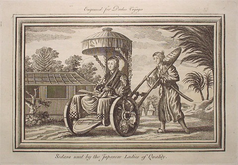 日本の貴婦人の輿 エドワード・カヴェンディッシュ・ドレイク 1770年