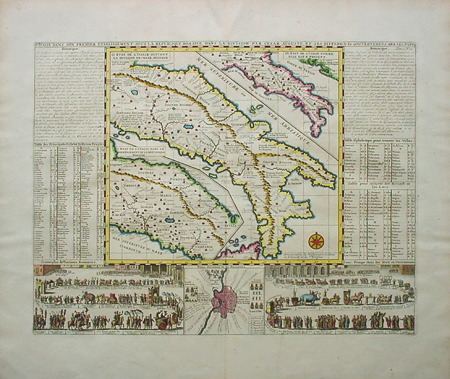 イタリア歴史地図 アンリ・アブラハム・シャトラン 1705年－20年 | 古