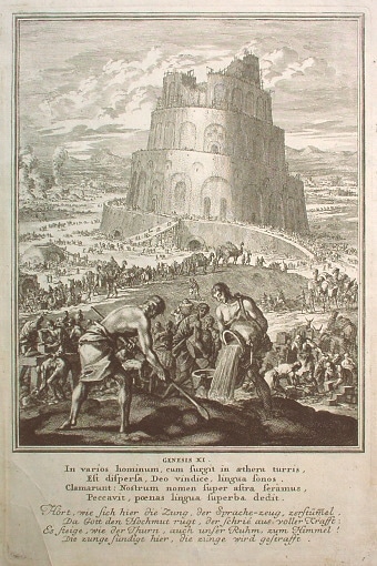 バベルの塔 クリストフ・ヴァイゲル 1712年 | 古版画,古地図