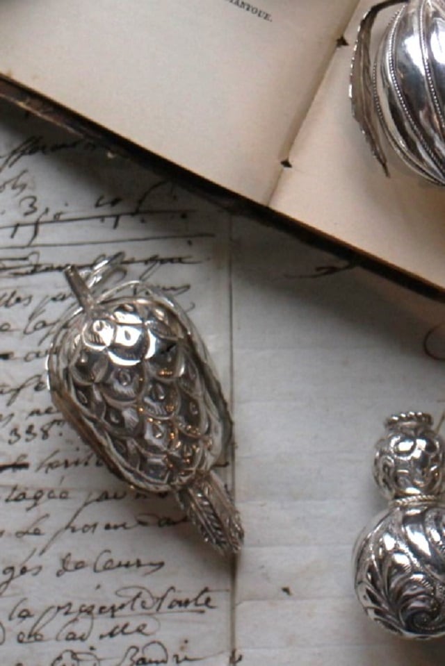 フランス ヴィンテージオーナメント 桑の実 6175_04 | シルバー