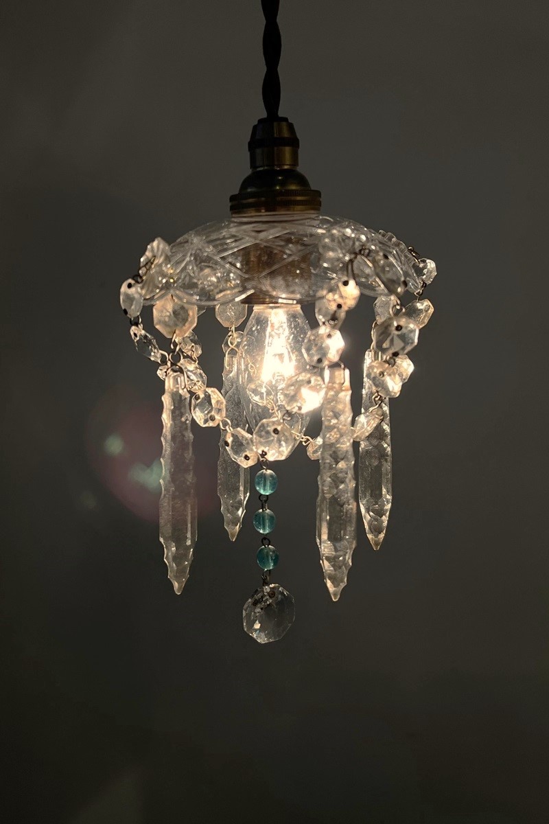 フランスアンティーククリスタルビーズ シャンデリア小さな照明