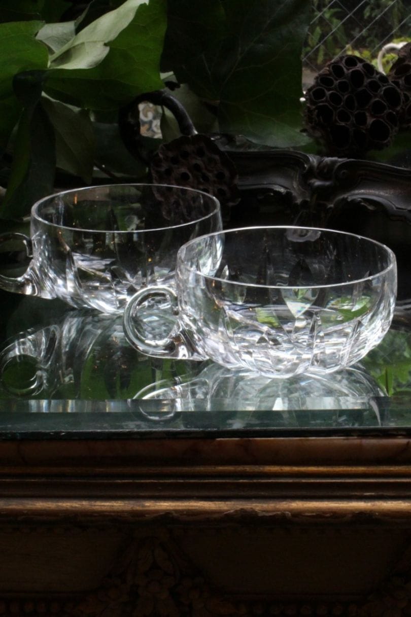 サンルイ カットが美しいぽってりとしたカスタードグラス 6863