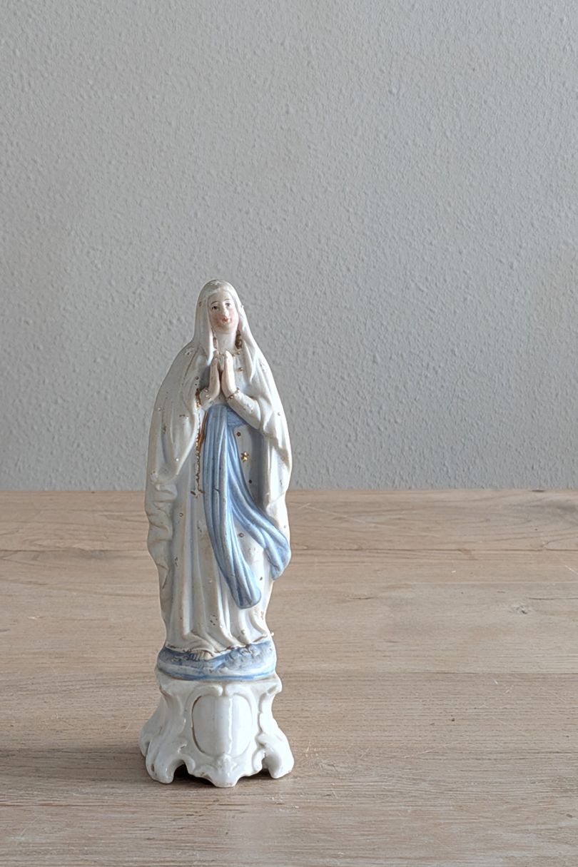 フランス 19世紀 ビスクの聖母マリア像 7237 | オブジェ・トレイ