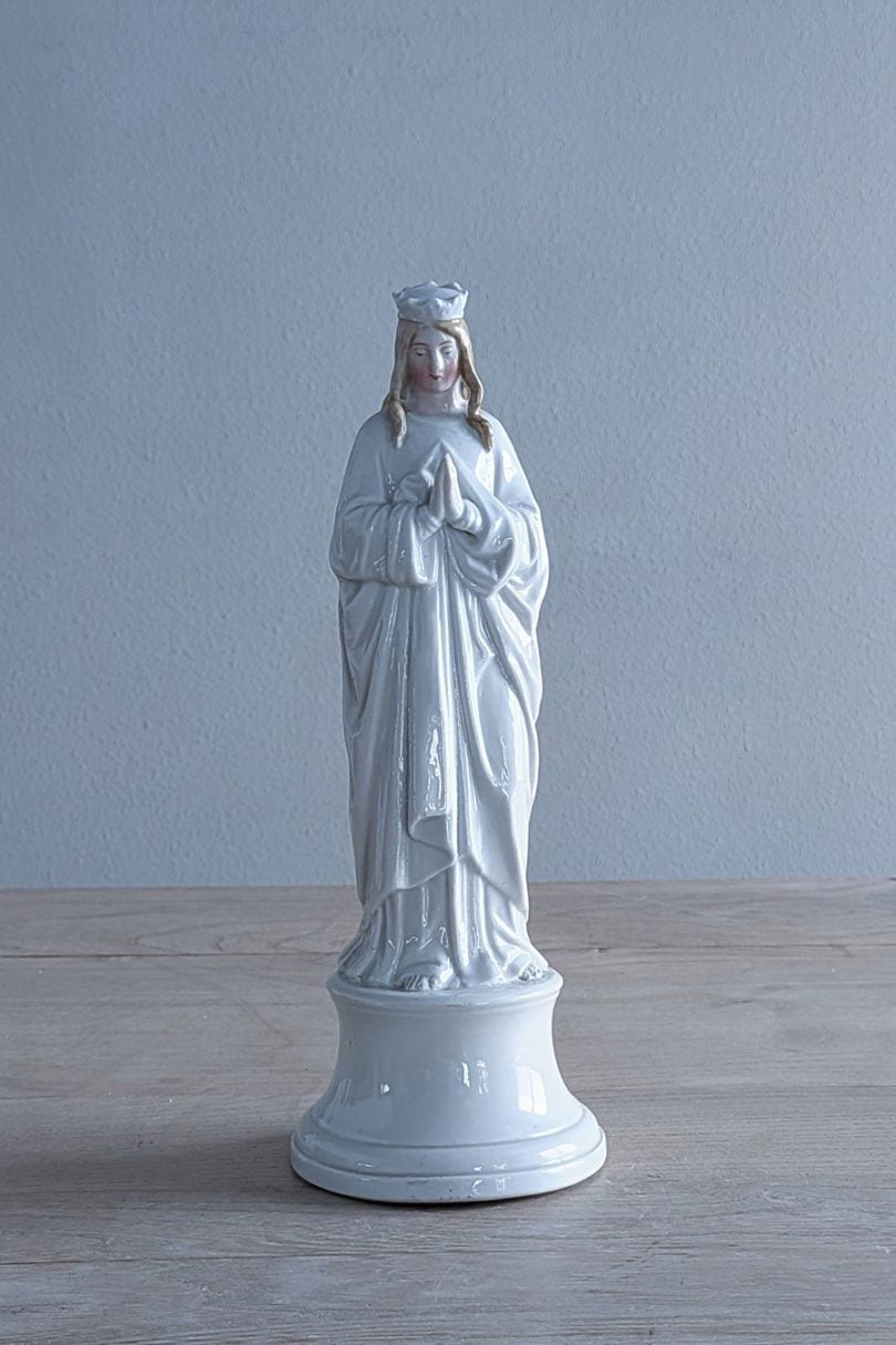 フランス 19世紀 陶製の聖母マリア像 7238 | オブジェ・トレイ