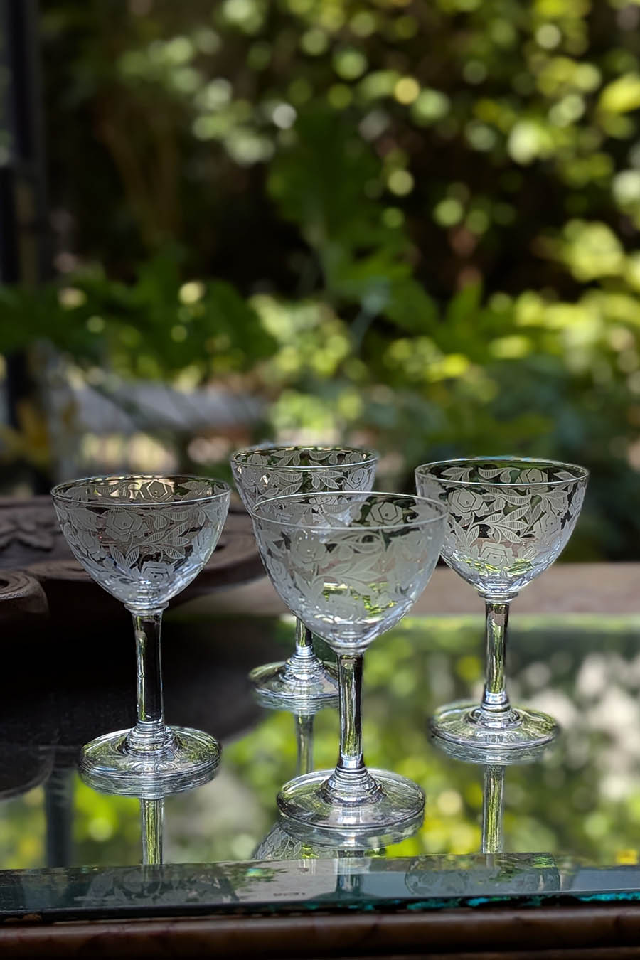 バカラ ジョルジュ・シュバリエ フォントネー ローズ柄 グラス 105mm