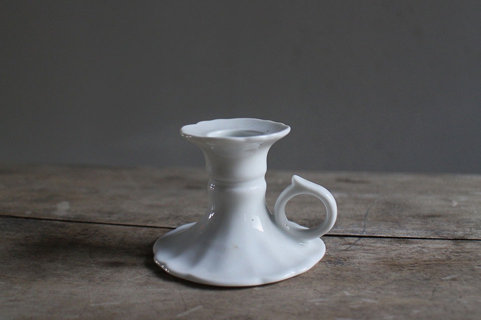 アンティークフランス リモージュ ペアキャンドルスタンド 盛上手彩色