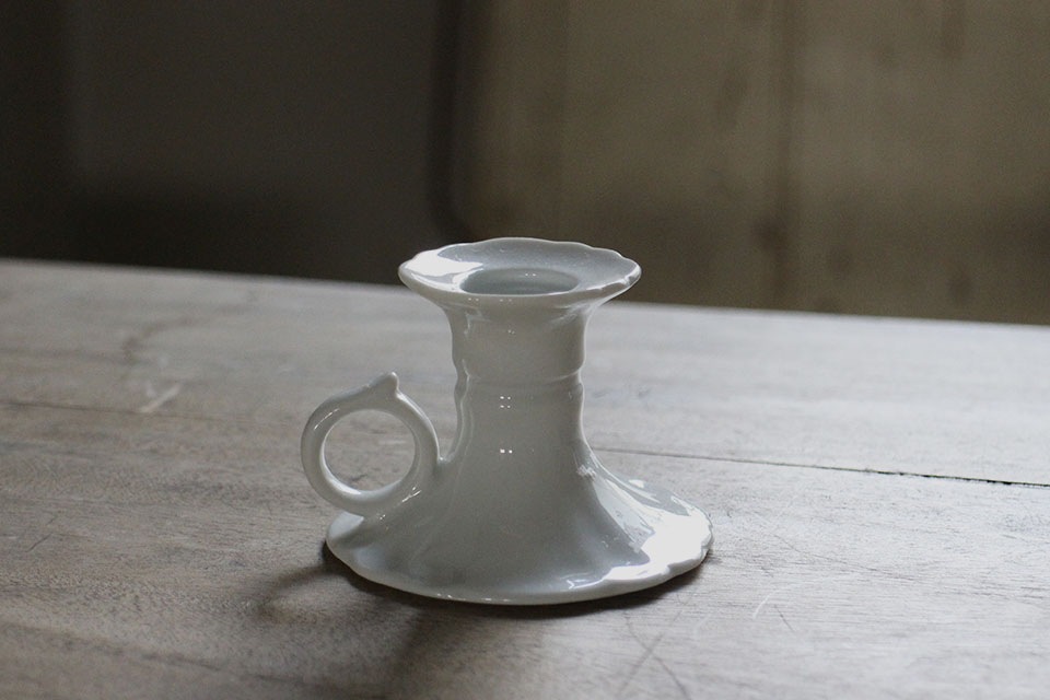 アンティークフランス リモージュ ペアキャンドルスタンド 盛上手彩色