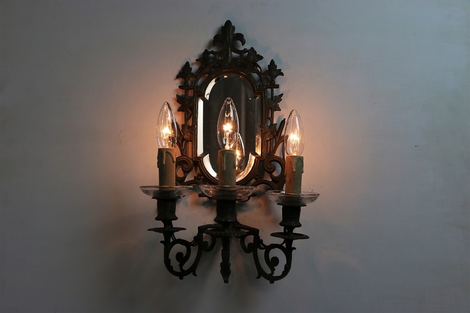 19世紀フランスのブロンズ作家「Charles Casier」 ミラー付ウォール