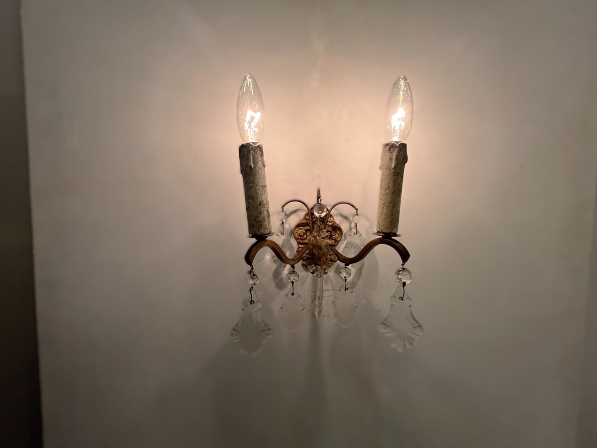 フランス クリスタルドロップがついたウォールランプ 6609 | 照明,壁付