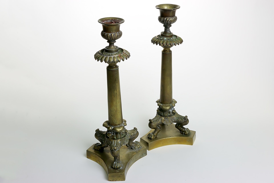 ブロンズ天使燭台 高さ約22㎝/2183g 東Y7-0903②タカサ ブロンズ