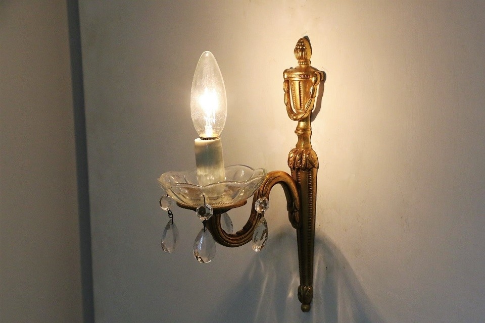 ドロップが揺れる真鍮ウォールランプ 4510 | 照明,壁付用ブラケット