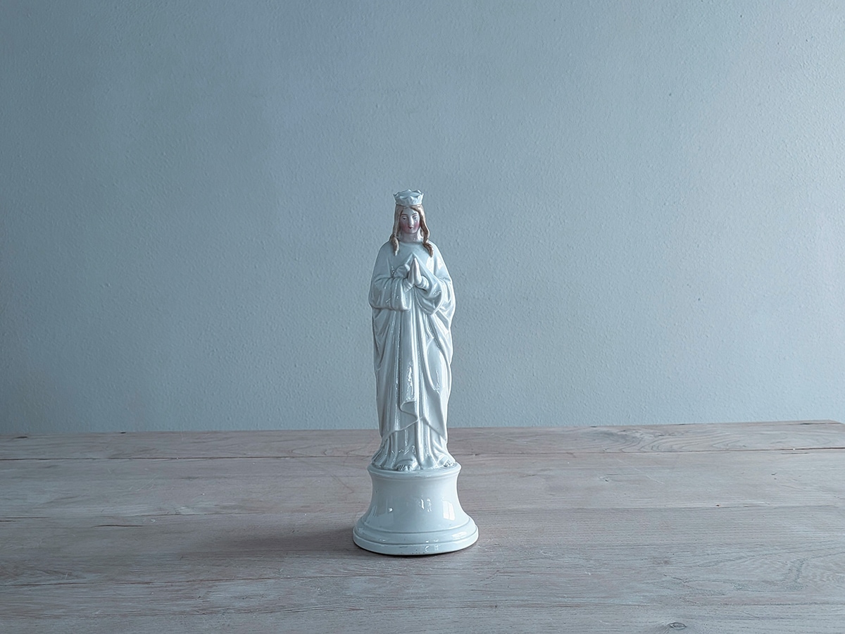 フランス 19世紀 陶製の聖母マリア像 7238 | オブジェ・トレイ