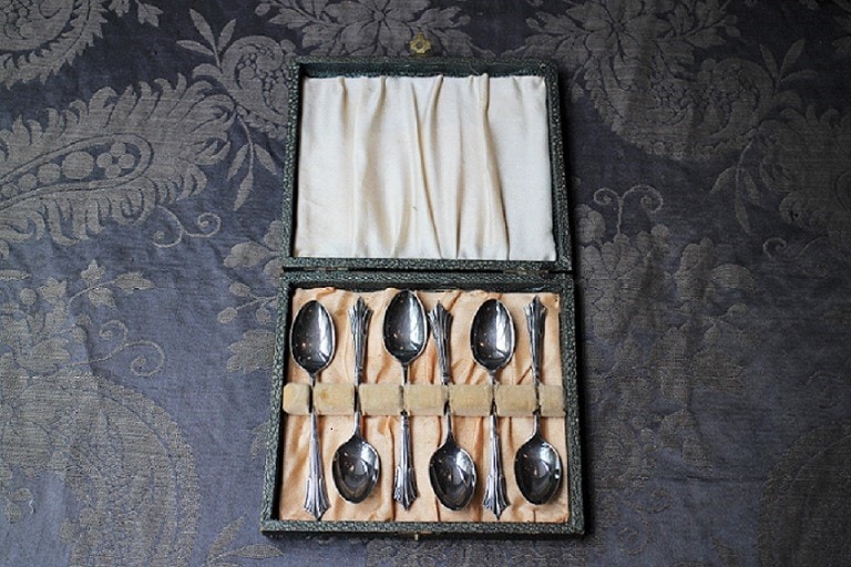 イギリス　1927年　シェフィールド製　コーヒースプーン6本 イギリス1927年シェフィールド製コーヒースプーン6本