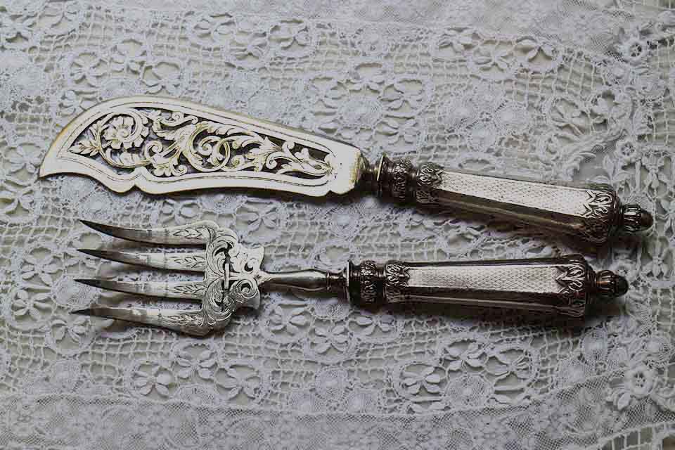 イギリスアンティーク｜サービングカトラリーセット シルバーサービングカトラリーセット イギリス アンティーク