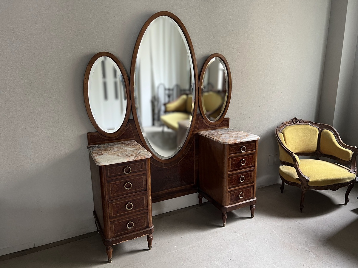 ブラウン　チェスト　ドレッサー マーブルトップ ウォールナットドレッシングチェスト 0666 | すべての