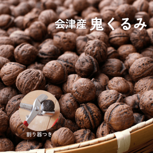 鬼くるみ殻付き1kg +くるみ用割り器セット 会津産