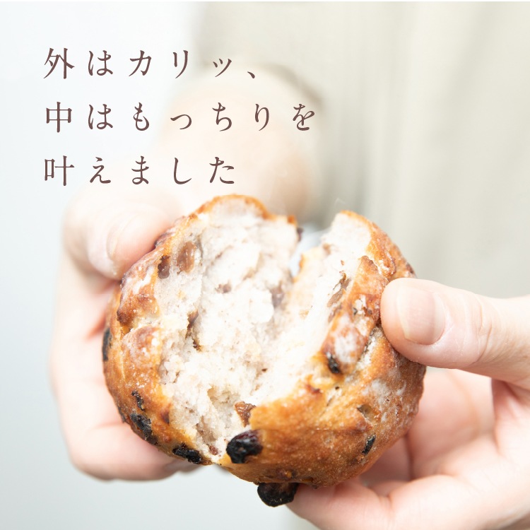 【定期商品】有機山田錦でつくった「くるみとレーズンの米粉パン」（1袋／2個入り）［グルテンフリー ＆ プラントベース］