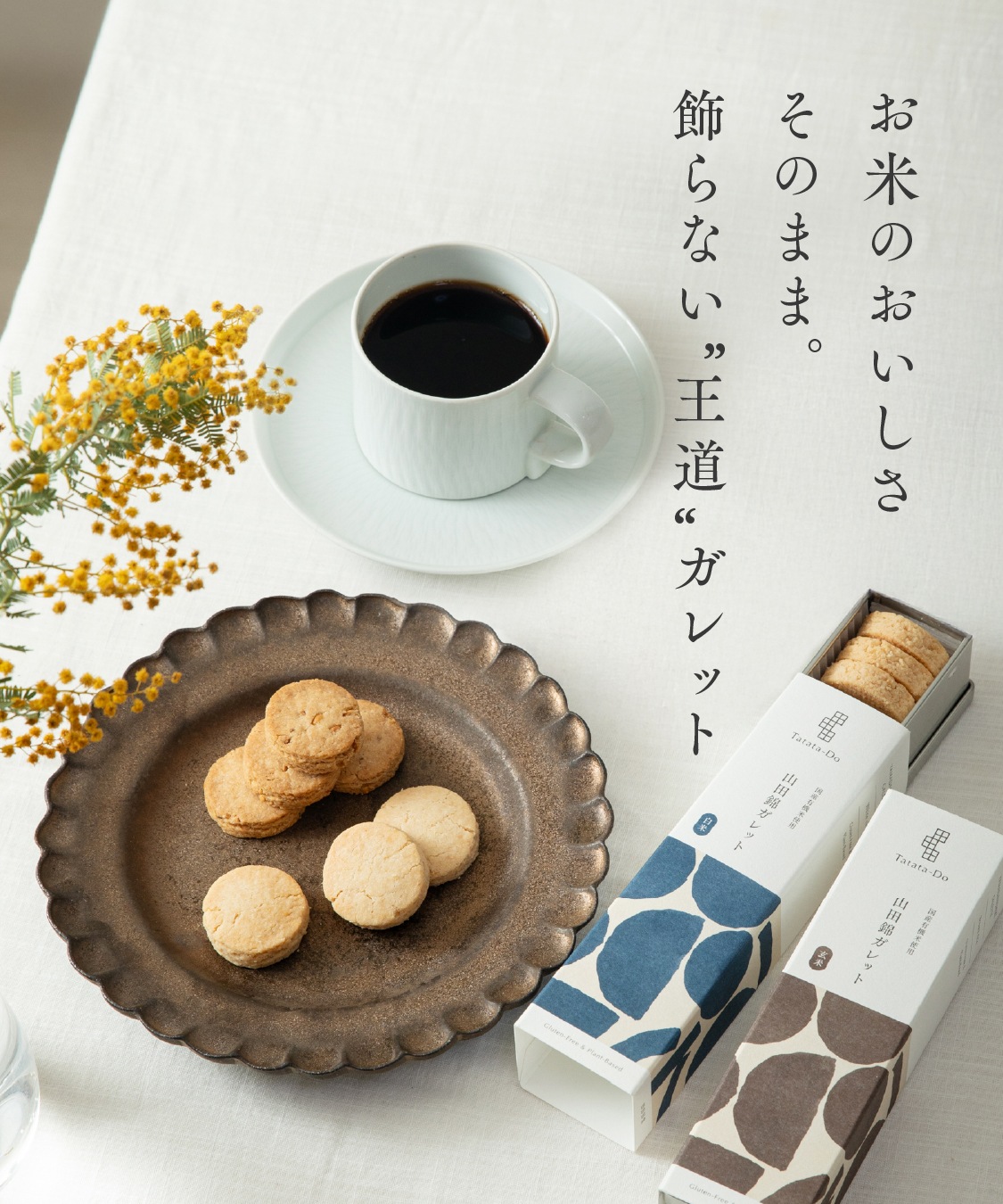 山田錦 ガレット缶（白米・玄米／各12枚入り）［グルテンフリー ＆ プラントベース］　山田錦セレクト