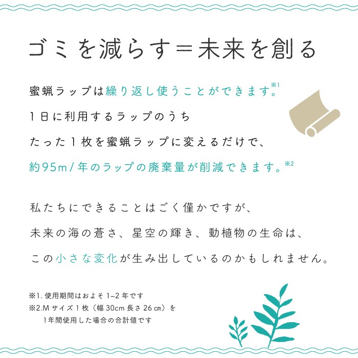 みつろうエコラップ 【3枚セット】 【ゆうメールで送料無料】