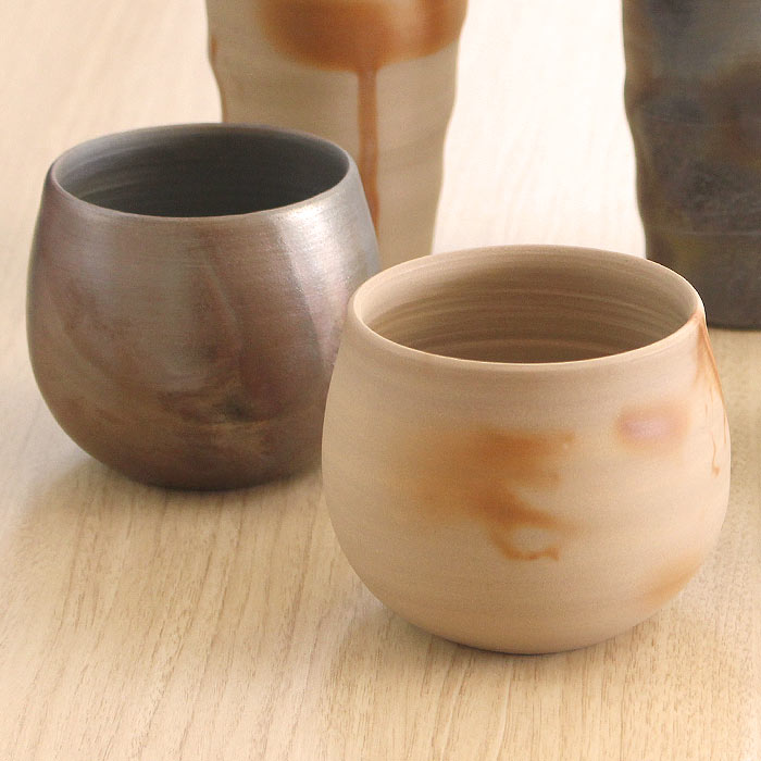 【2416】146.カップ…備前焼 御幡康照作 備前焼 ティーカップ 備前焼陶吉は人間国宝作品から
