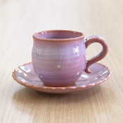 萩焼 風来房 マグカップ しのぎ 240cc 【 白 】