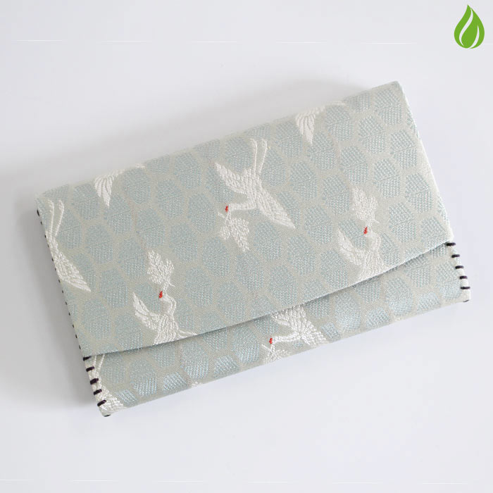 茶道具 名物裂 大寸（懐紙入） 亀甲地松喰鶴文様 （きっこうじまつく