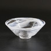 茶道具 抹茶茶碗 耐熱 ガラス 平茶碗 義山 水色 太武朗作