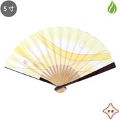 茶道具 扇子 5寸 溜塗 北村徳斎 御題 「明」 明藤（あけふじ）