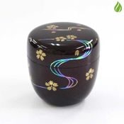 茶道具 棗 東雲 中棗 独楽塗 ( 内梨子地 ) 木箱付