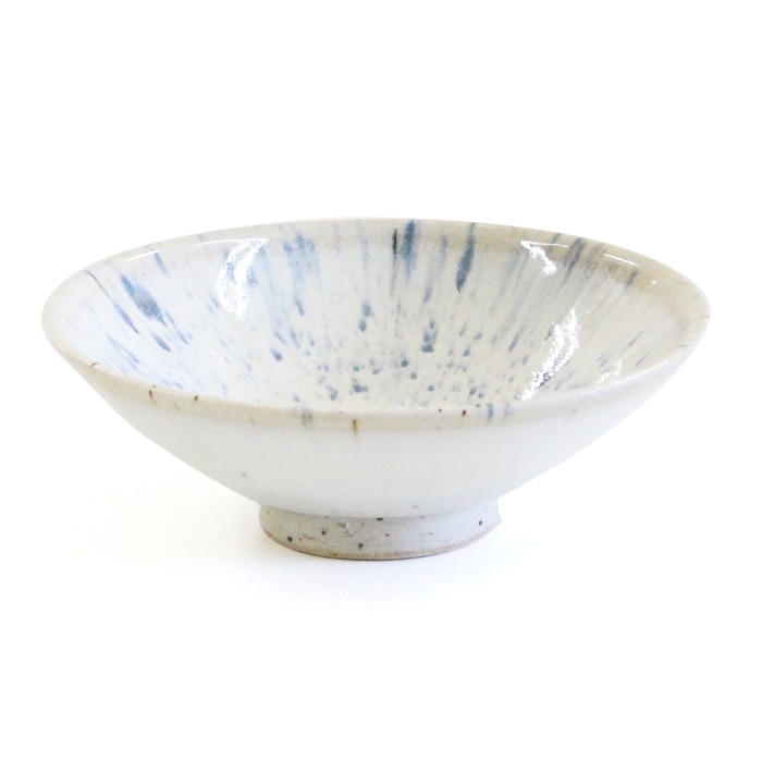 茶道具 抹茶茶碗 美濃焼 平茶碗 御影白夏抹茶（Y-4184）