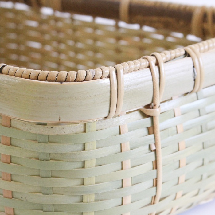 竹細工 収納かご 真竹（青竹） 塩かご 大 34.5cm ／ 茨城県