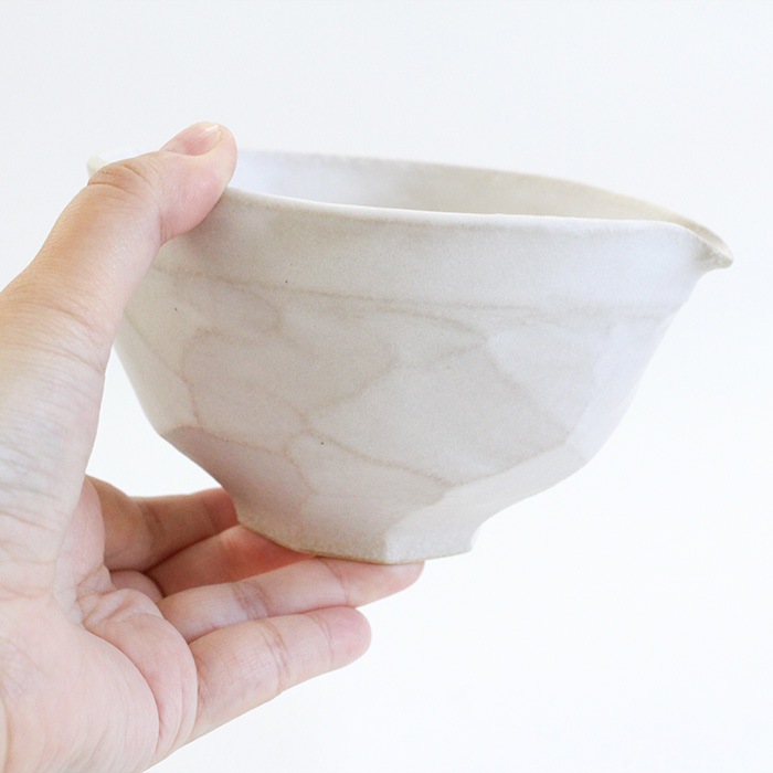 抹茶茶碗 泉流山 萩焼 片口 SHINKA ソギ 【 マットブラック / マット