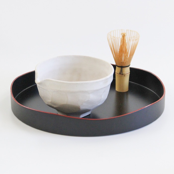 抹茶茶碗 泉流山 萩焼 片口 SHINKA ソギ 【 マットブラック / マット