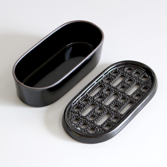 かもしか道具店 萬古焼 だいこんのおろし器 【 黒/藍/白 】