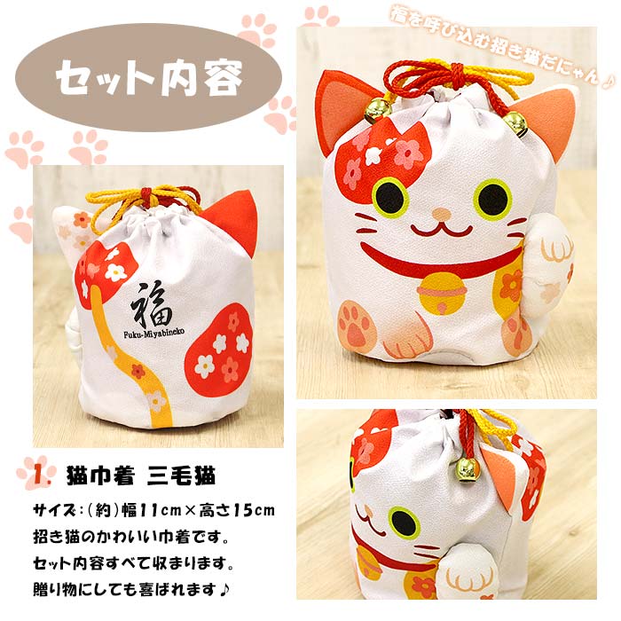 ほんぢ園限定 オリジナル 茶道 お茶碗セット お招き5点セット 三毛猫