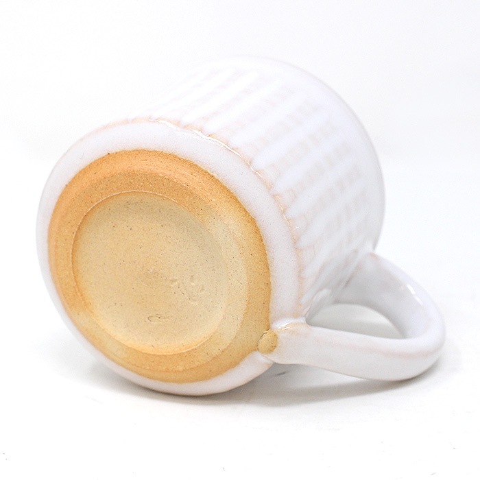 萩焼 風来房 マグカップ しのぎ 240cc 【 白 】