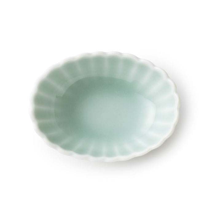 鍋島虎仙窯 鍋島青磁 豆鉢 8.5cm【 菊 / 菊楕円 】 [ 食洗器/電子