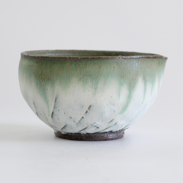 Amazon.co.jp: 茶碗 灰釉 五大陸世界平和絵 中村良二 茶道 抹茶