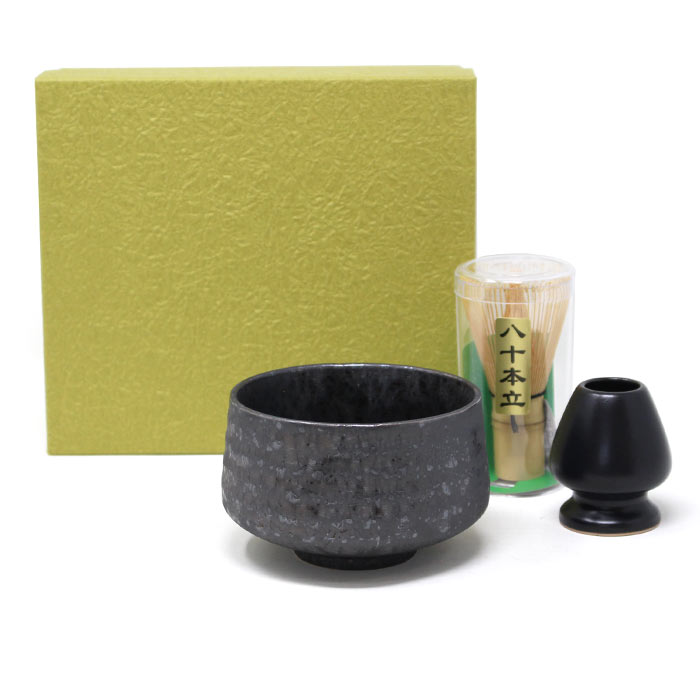 茶道具　韓国茶碗　3点 茶道具 セット 金結晶 抹茶碗 3点セット 抹茶碗 くせ直し 茶筅