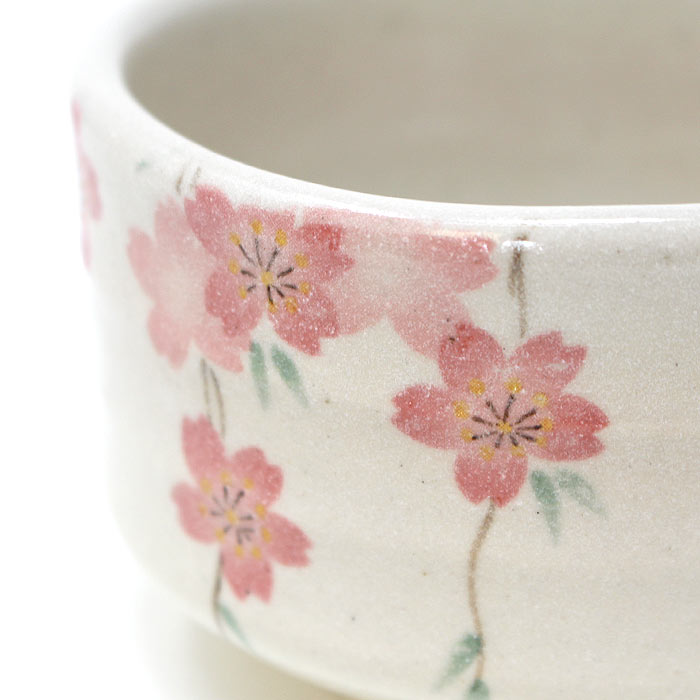 再値下げしました！　抹茶椀 茶道具 抹茶茶碗 美濃焼 しだれ桜（M-1422）