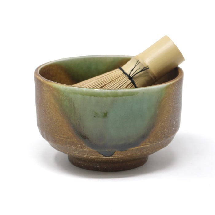 茶道具 セット 源氏抹茶碗 神代グリーン掛け 3点セット 抹茶碗 くせ