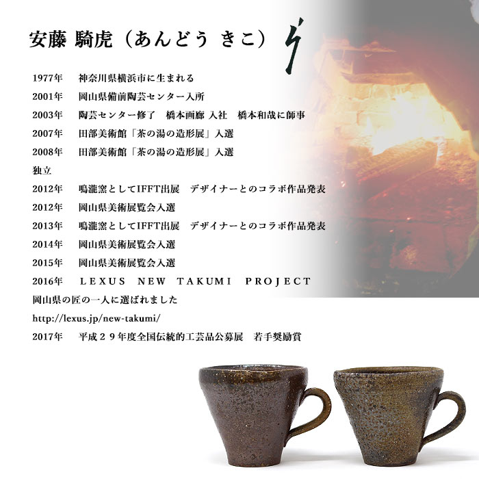 備前焼 安藤騎虎 造 片口深皿 陶印あり 備前焼 安藤騎虎 造 片口深