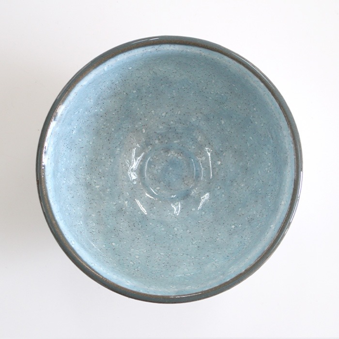茶道具 抹茶茶碗 美濃焼 天目型 空色の雪原