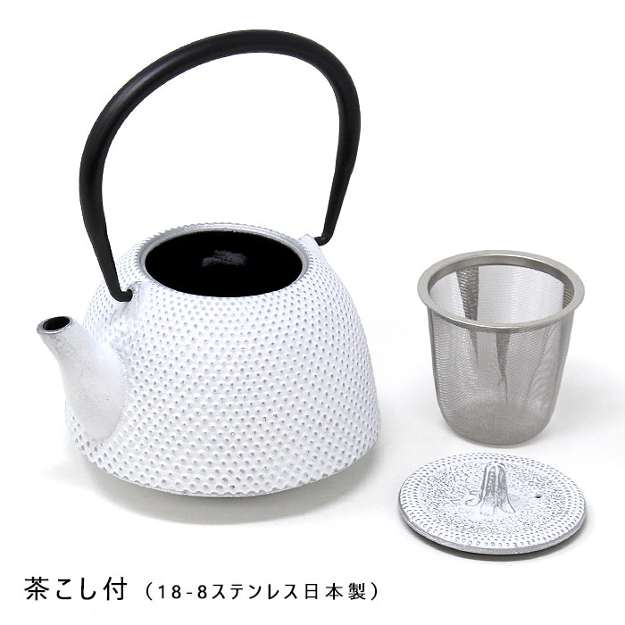 美品 [玉付きキャップ]青色★南部鉄器★急須 茶こし付き【木箱入り】八角形1L 岩鋳 急須 亀甲 黒 3型 320ml 茶こし付き ( あすつく 取っ手付き