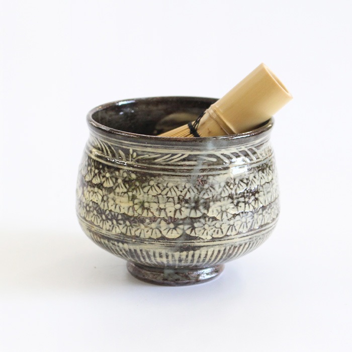 茶道具 抹茶茶碗 塩笥 古三島 中村与平