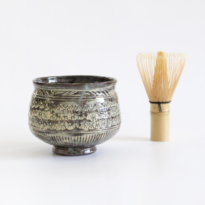 茶道具 抹茶茶碗 塩笥 古三島 中村与平