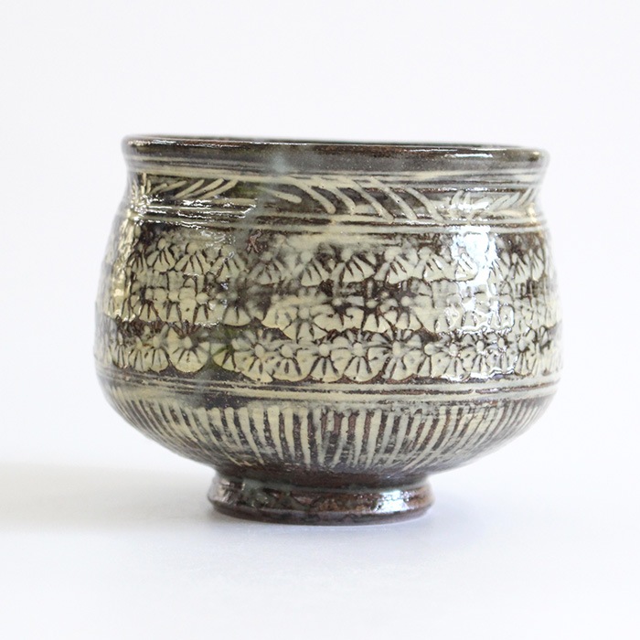 茶道具 抹茶茶碗 塩笥 古三島 中村与平