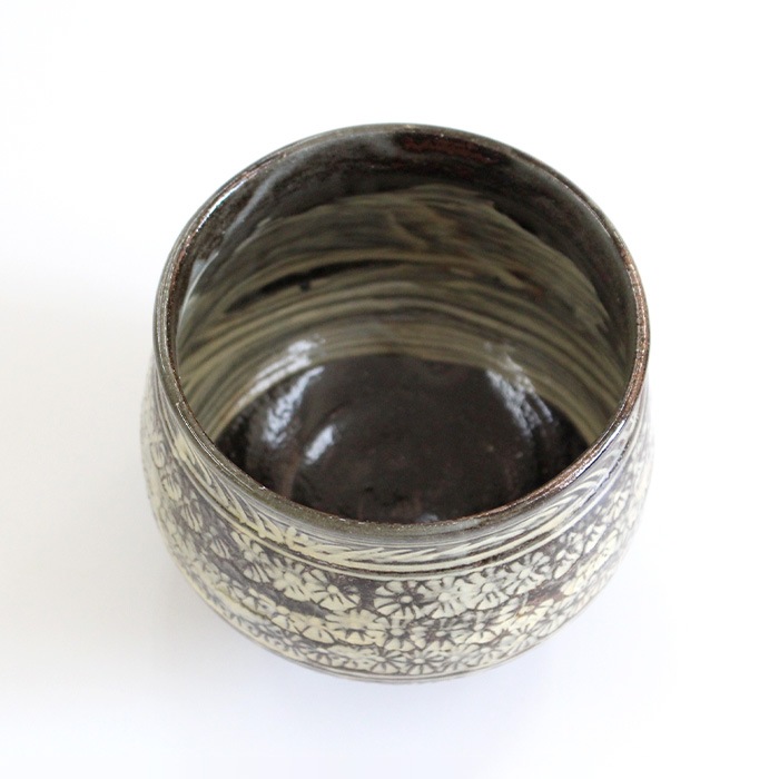 茶道具 抹茶茶碗 塩笥 古三島 中村与平